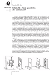 Relatività e fisica quantistica alle elementari?!