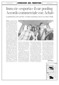 Inno.vie «esporta» il car-pooling Accordo commerciale con Achab