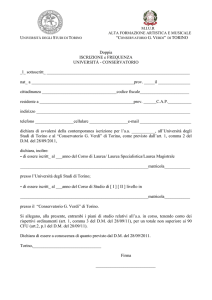 Modulo iscrizione Conservatorio - Università