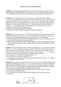 Esercizi di dinamica dei sistemi di punti materiali