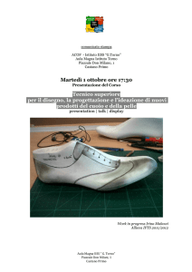 Martedì 1 ottobre ore 17:30 Tecnico superiore per il disegno, la