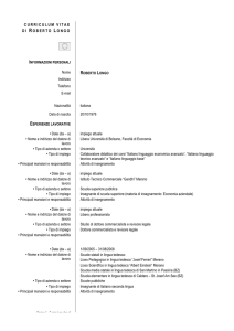 CURRICULUM VITAE D I ROBERTO LONGO