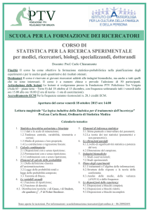 Corso di statistica per la ricerca sperimentale