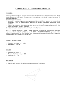 calcolo di una reattanza monofase lineare