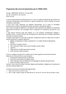 Programma del corso di matematica per le TERZE LICEO