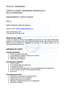 Fisica Tecnica - INGEGNERIA INFORMATICA E DELL