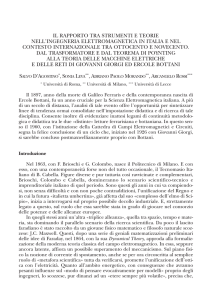 il rapporto tra strumenti e teorie nell`ingegneria elettromagnetica in