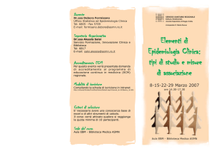 Elementi di Epidemiologia Clinica: tipi di studio e misure di