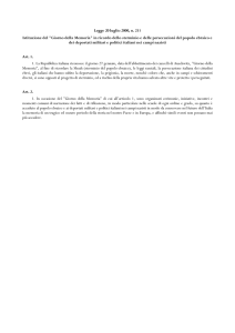 Legge 20 luglio 2000, n. 211 Istituzione del "Giorno della Memoria