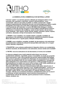 La nomenclatura commerciale dei materiali lapidei