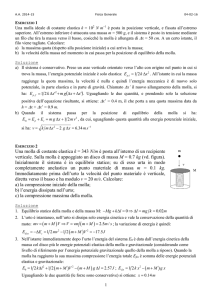 Una molla di costante elastica k = 343 N/m è posta all`interno di un