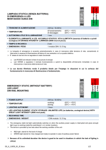 LAMPADA STATICA (SENZA BATTERIA) DI EMERGENZA A LED