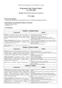 Programma svolto: Lingua Tedesca A.S. 2015