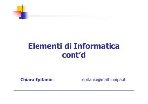 La memoria secondaria. Altri tipi (o funzioni)