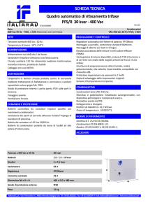 SCHEDA TECNICA Quadro automatico di rifasamento