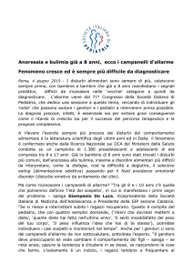 Anoressia e bulimia già a 8 anni, ecco i campanelli d`allarme