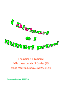 I divisori e i numeri primi