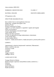 INGLESE DOCENTE: BERGAMINI Il Programma svolto. STRUTT