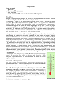 Temperatura Definizione