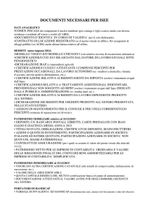 documenti necessari per isee
