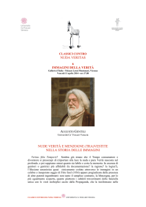 NUDA VERITAS NUDE VERITÀ E MENZOGNE (TRA)VESTITE