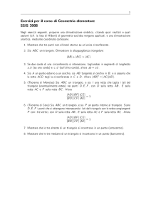 Esercizi per il corso di Geometria euclidea