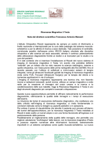 Risonanza Magnetica 3 Tesla Nota del direttore scientifico
