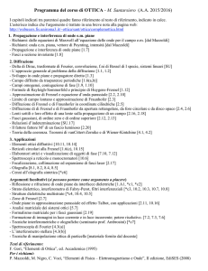 Programma del corso di OTTICA - M. Santarsiero (A.A. 2015/2016)
