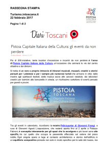 RASSEGNA STAMPA Turismo.intoscana.it 22 febbraio 2017