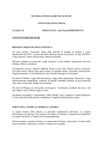 MATERIA D`INSEGNAMENTO: SCIENZE ANNO SCOLASTICO 2015