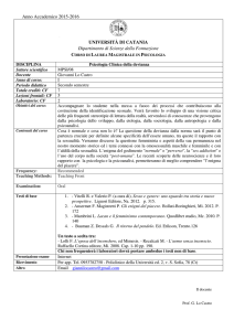 Psicologia Clinica della devianza (7 CFU)