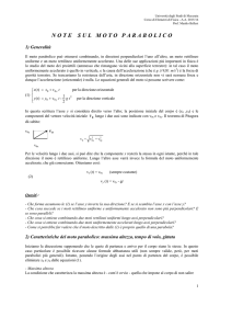 Note sul moto parabolico