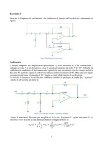 Esercizio 3. Oscillatore a sfasamento. Frequenza di oscillazione.