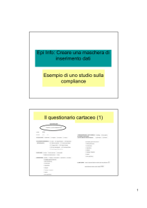 Epi Info: Creare una maschera di inserimento dati Esempio di uno
