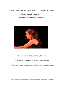 E MIRIAM PRESE IN MANO IL TAMBURELLO Giovedì 14 gennaio