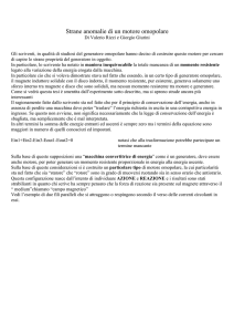Strane anomalie di un motore omopolare