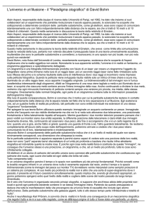 L`universo è un`illusione - il "Paradigma olografico" di David Bohm