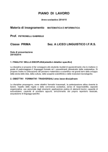 piano di lavoro - Istituto Marcelline Bolzano
