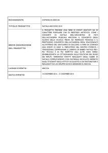 RICHIEDENTE COMUNE DI ARICCIA TITOLO PROGETTO NATALE