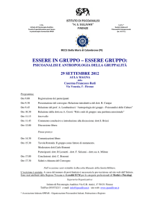 ESSERE IN GRUPPO – ESSERE GRUPPO: