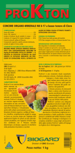 CONCIME ORGANO-MINERALE NK 6-17 a basso tenore di Cloro