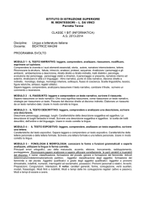 relazione finale disciplinare - Scuola Montessori