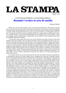 Rosmini l´eretico in aria di santità