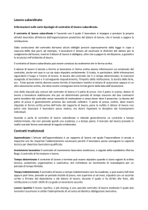 Lavoro subordinato Contratti tradizionali