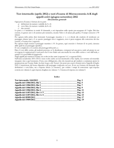 Test intermedio (aprile 2012) e testi d`esame di Microeconomia A