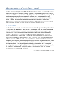 Schopenhauer. La metafisica dell`amore sessuale