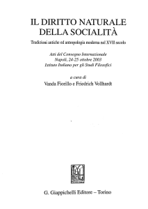 IL DIRITTO NATURALE DELLA SOCIALITÄ