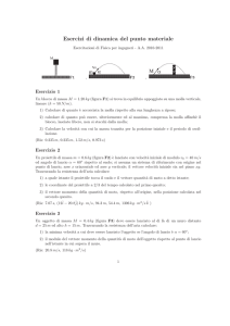 Esercizi di dinamica del punto materiale