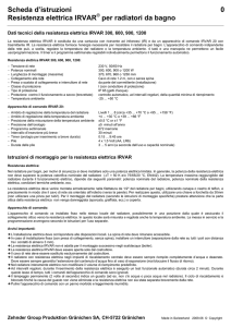 Scheda d`istruzioni 0 Resistenza elettrica IRVAR® per