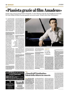 «Pianista grazie al film Amadeus»